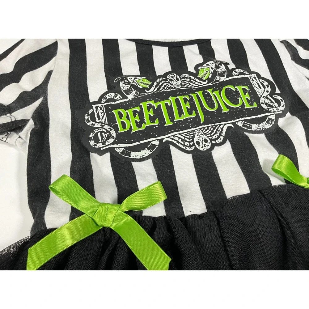 Warner Bros. Licensed Beetlejuice Girls Tutu Dress Size Medium (8) Halloween